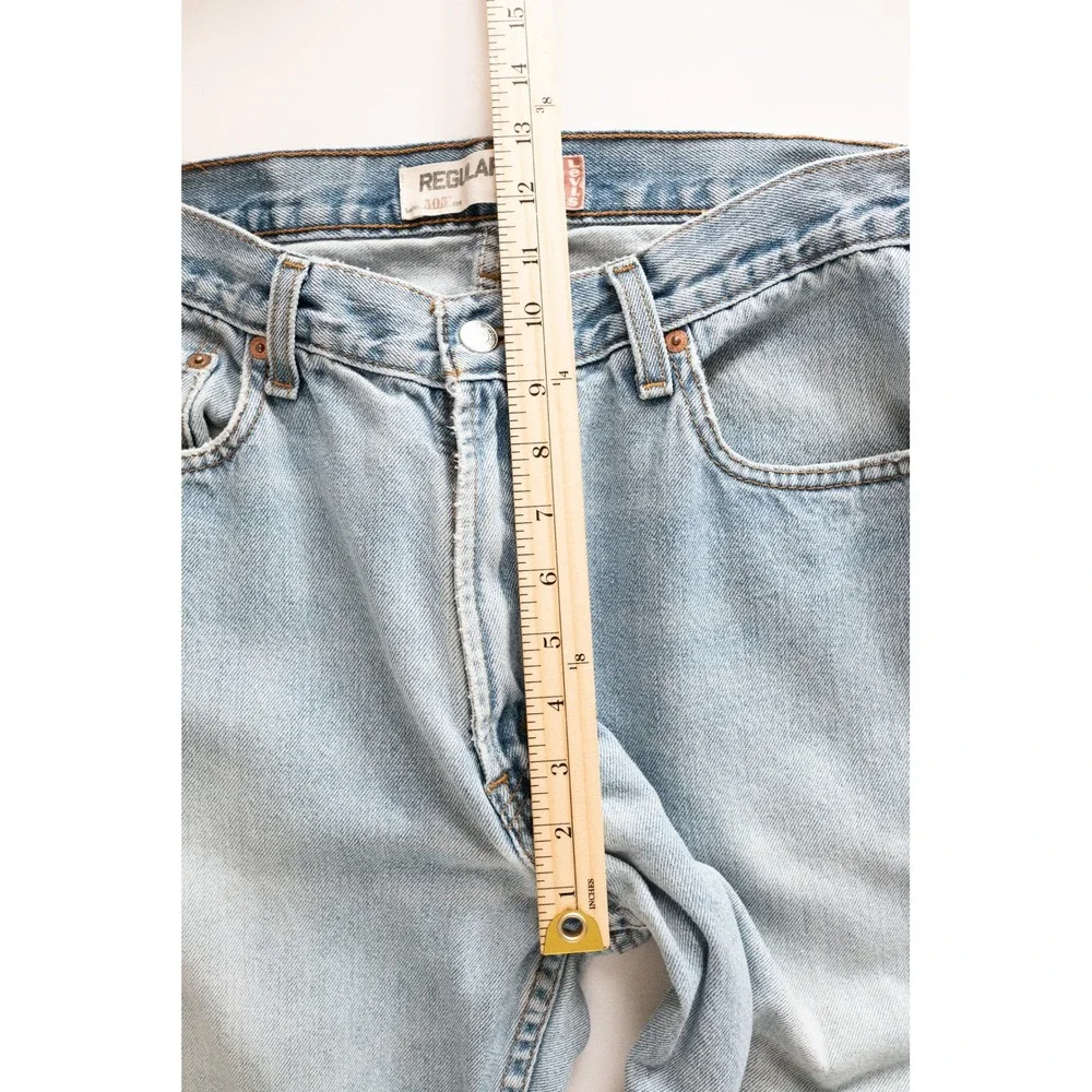 2008 Levi's 505 Light Wash Straight Leg Jeans Relaxed Fit Cropped Denim 34x30
